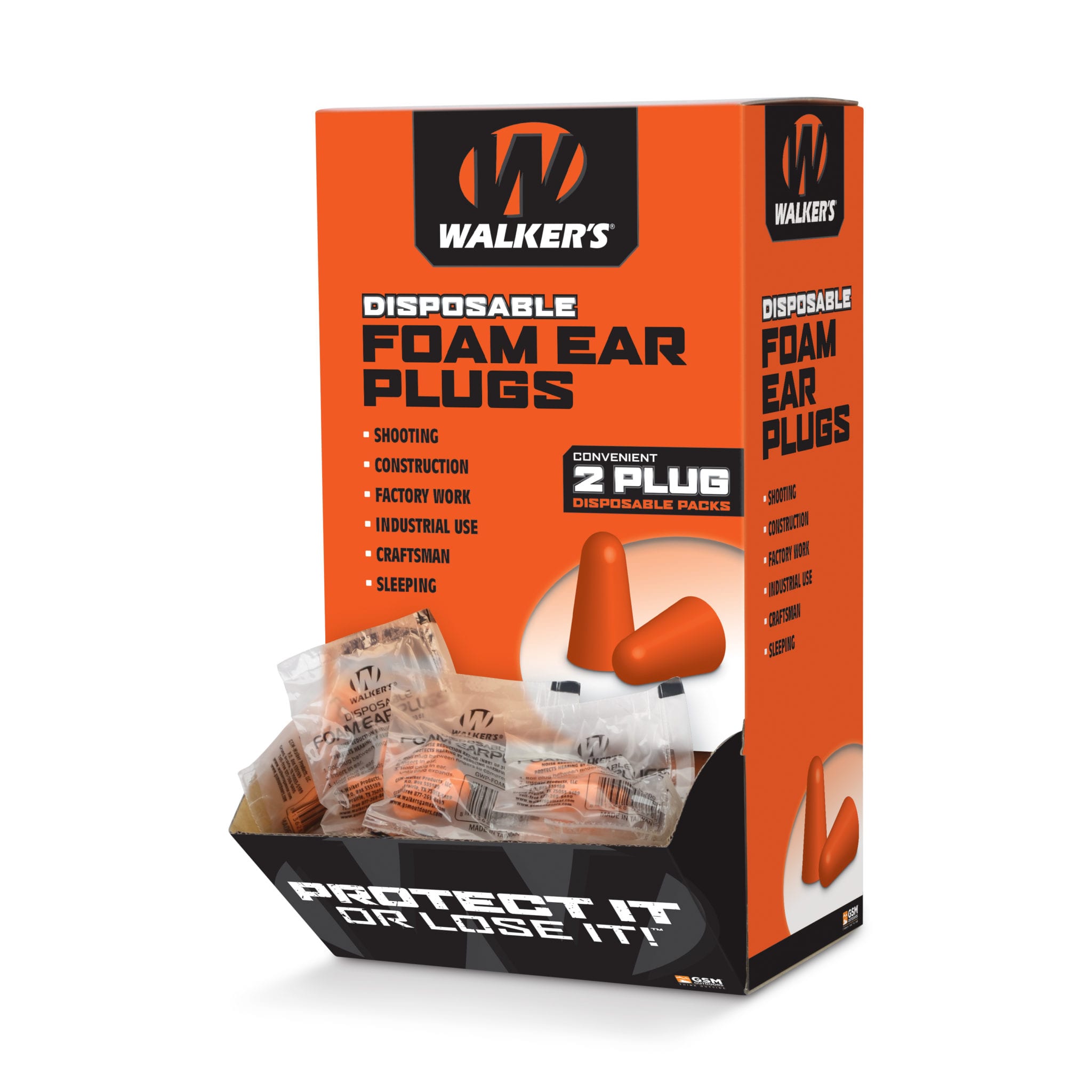 FOAM EAR PLUGS - 200 PAIR BOX - Walker's